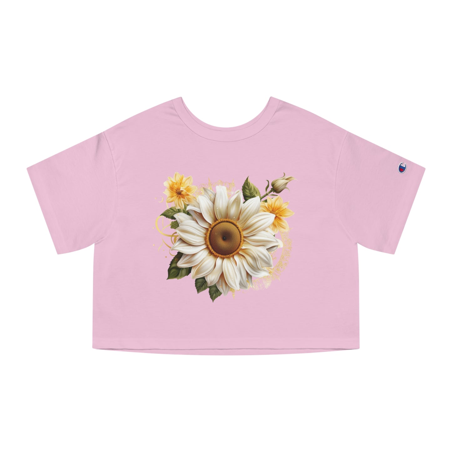Sunflower Sun Moon Flowers Champion Women's Heritage Cropped T-Shirt - Stardust Divine Design