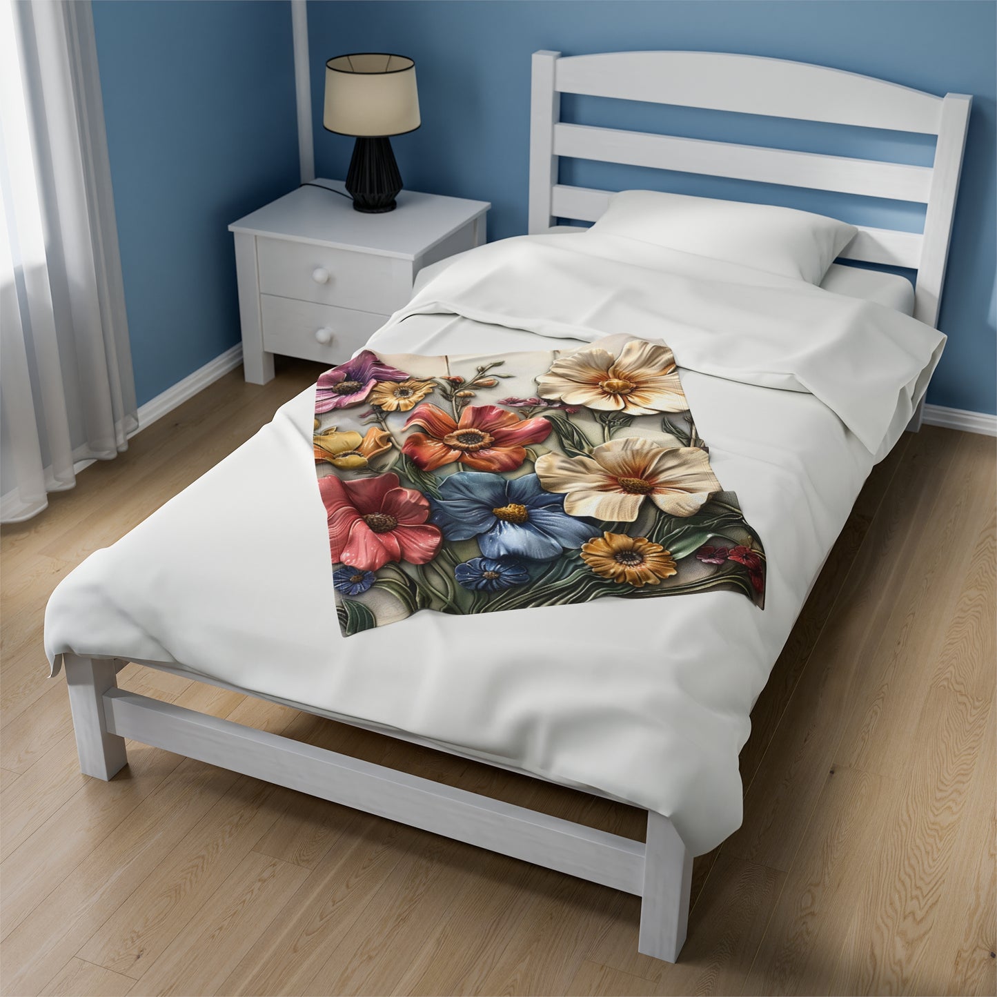 Flowers Velveteen Plush Blanket