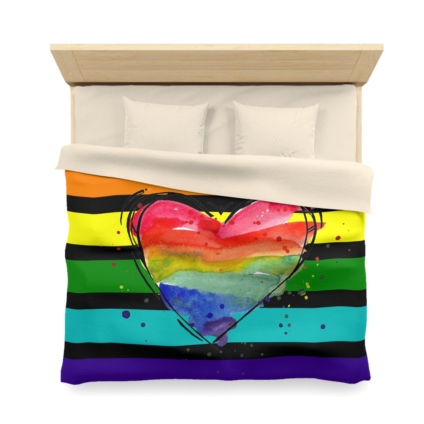 Rainbow Microfiber Duvet Cover - Stardust Divine Design