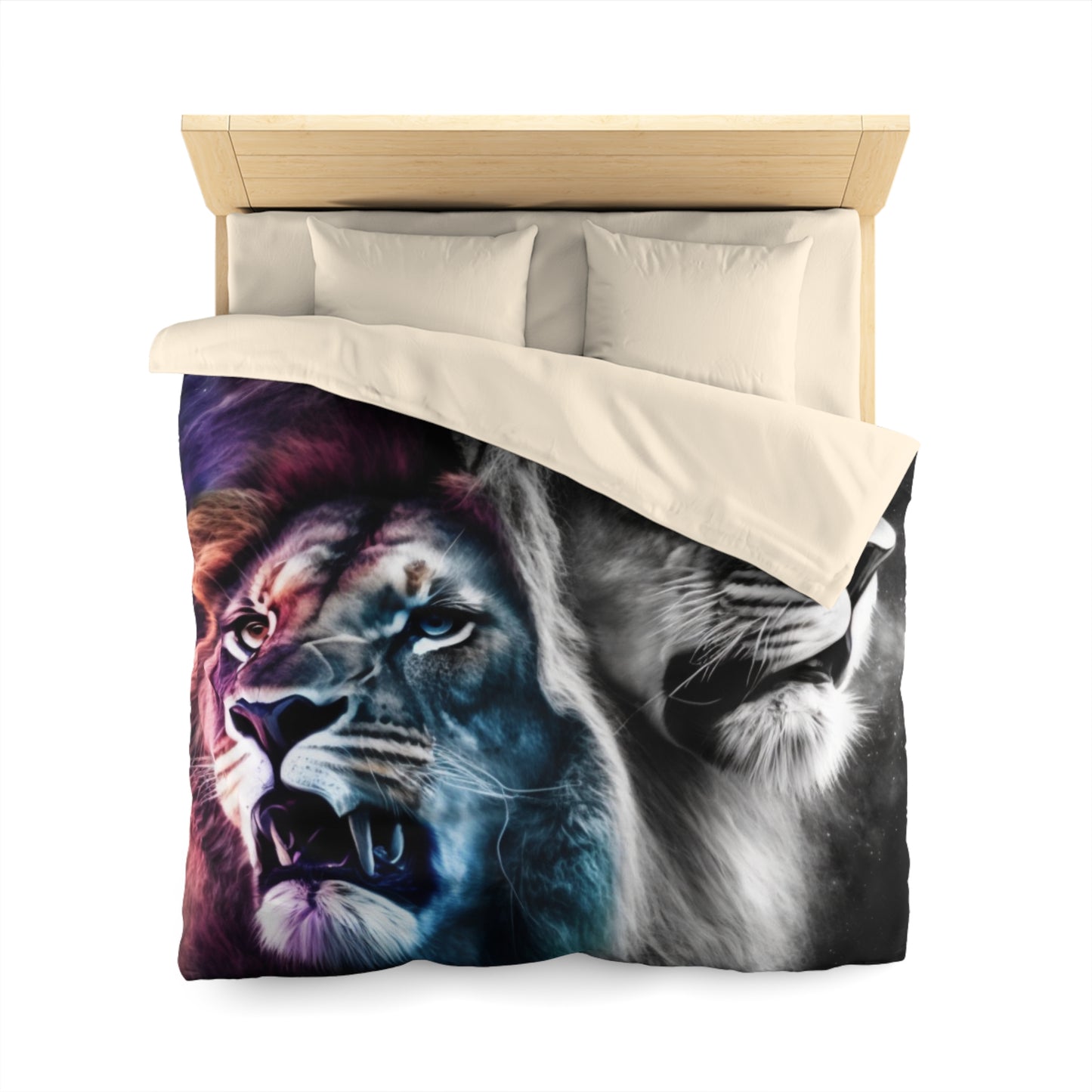Lion Microfiber Duvet Cover - Stardust Divine Design
