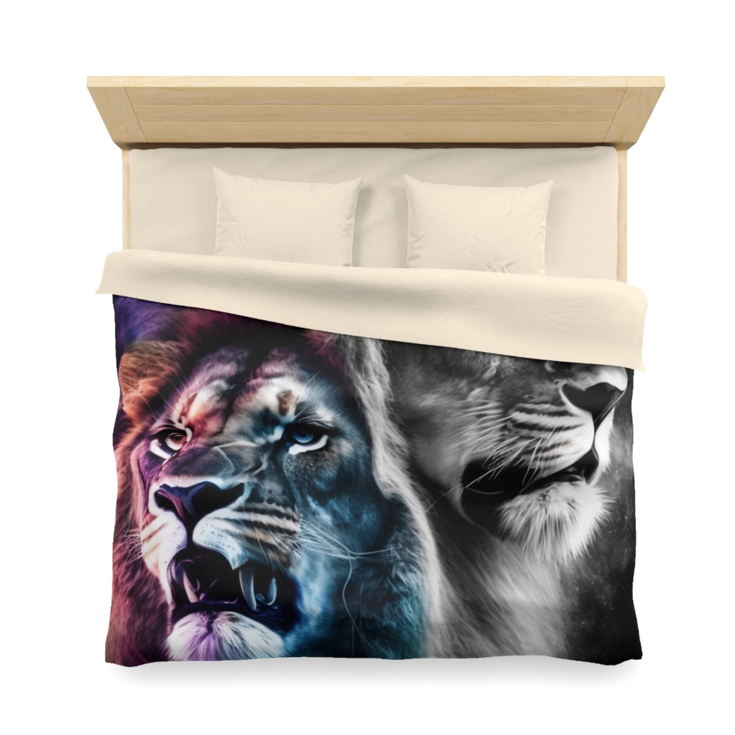 Lion Microfiber Duvet Cover - Stardust Divine Design