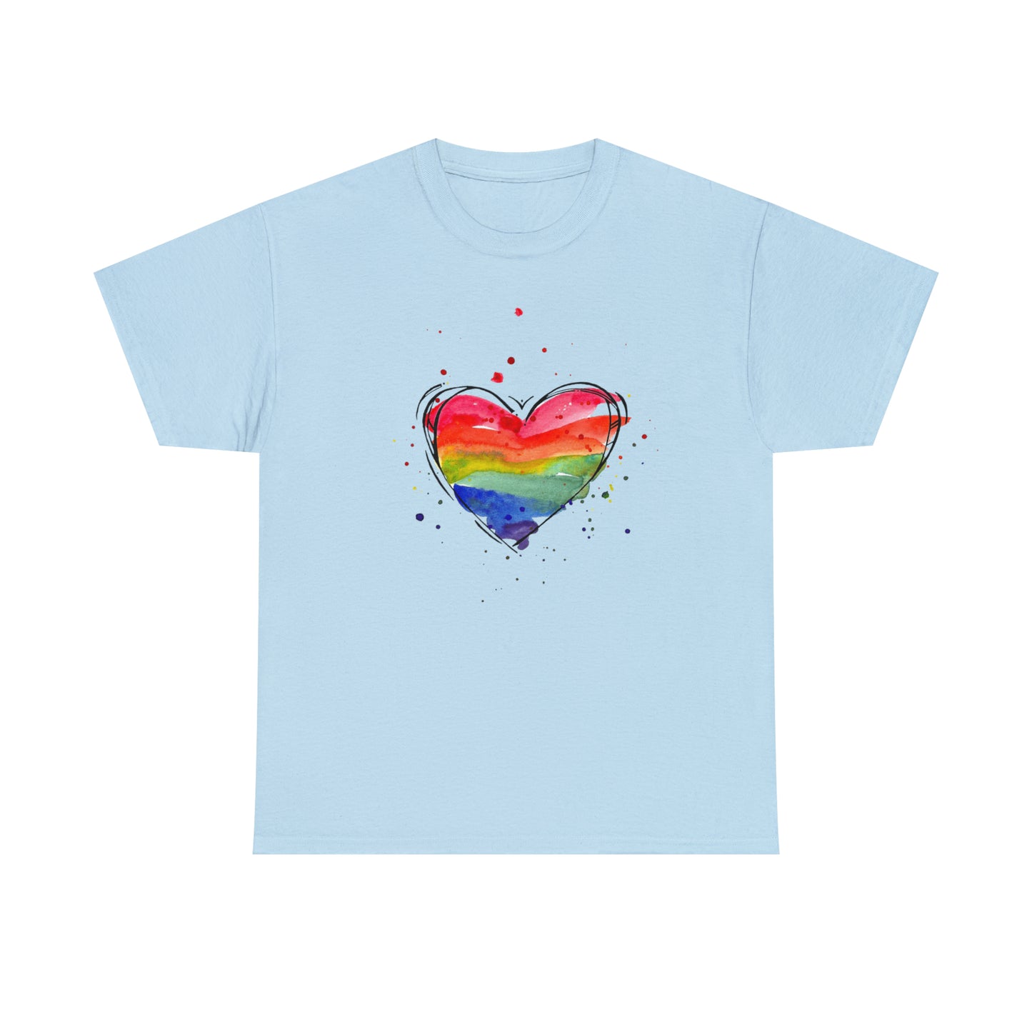Rainbow Heart Unisex Heavy Cotton Tee