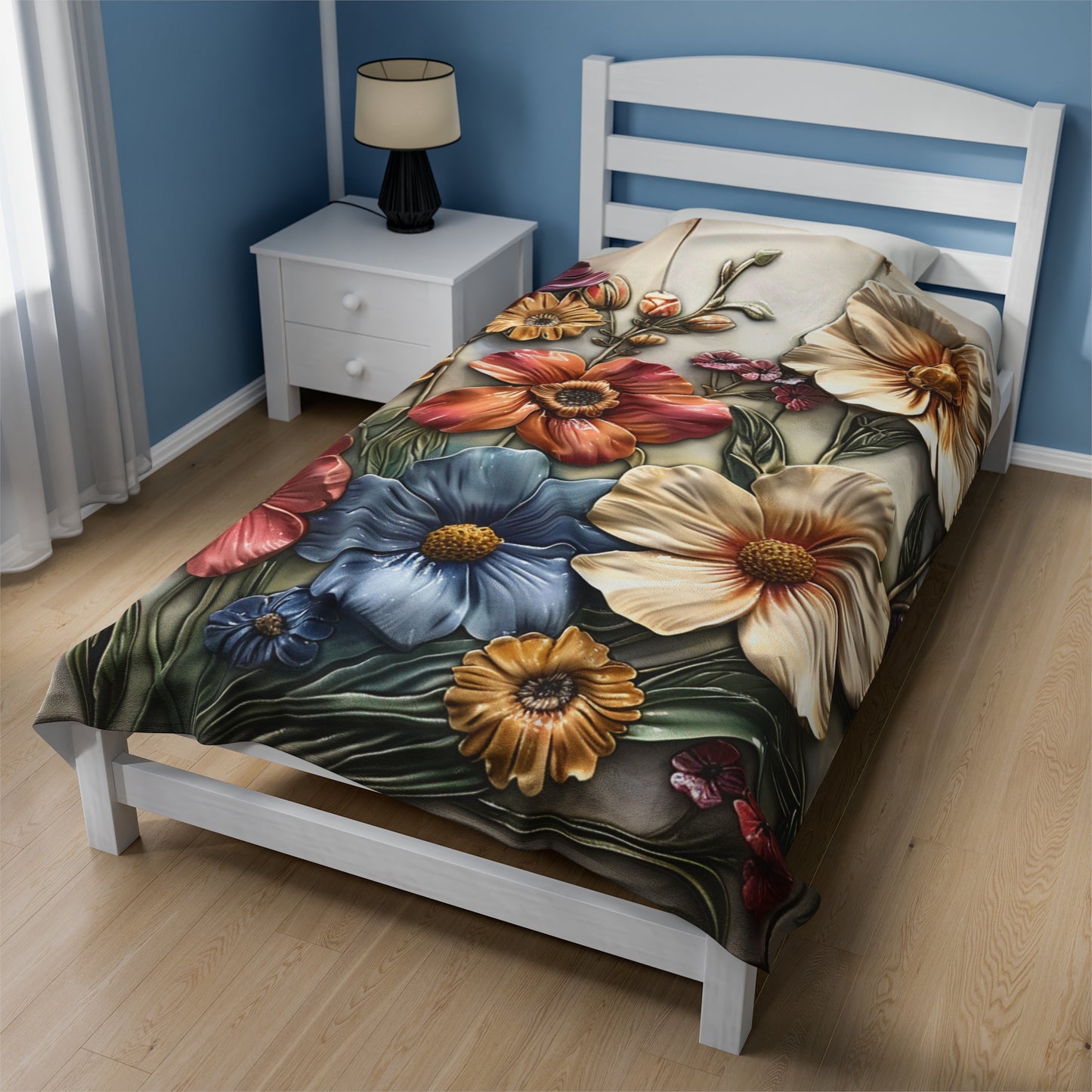 Flowers Velveteen Plush Blanket