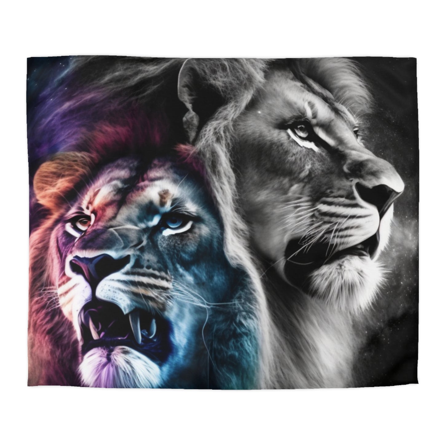 Lion Microfiber Duvet Cover - Stardust Divine Design