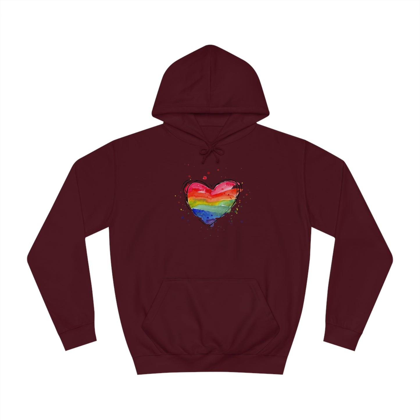 Rainbow Heart Unisex College Hoodie