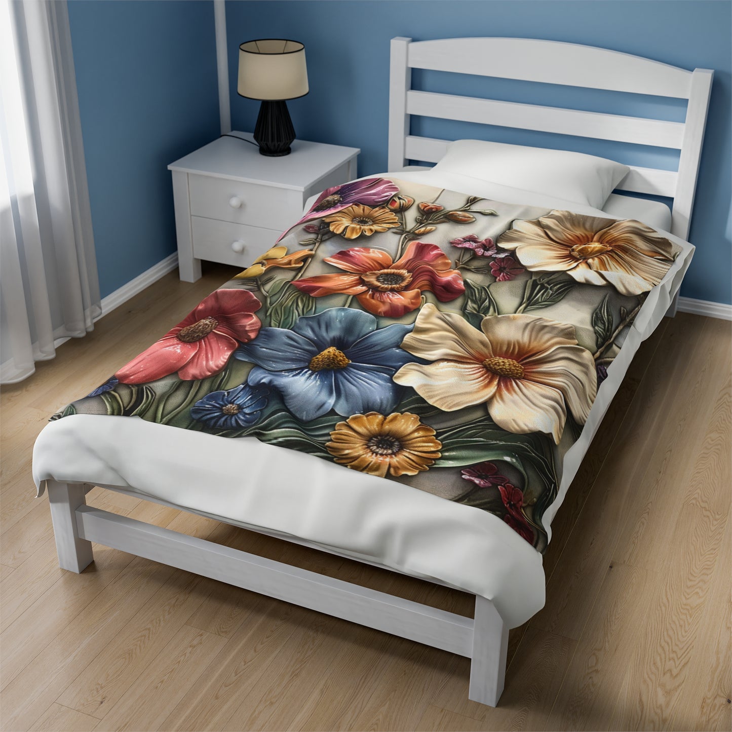 Flowers Velveteen Plush Blanket