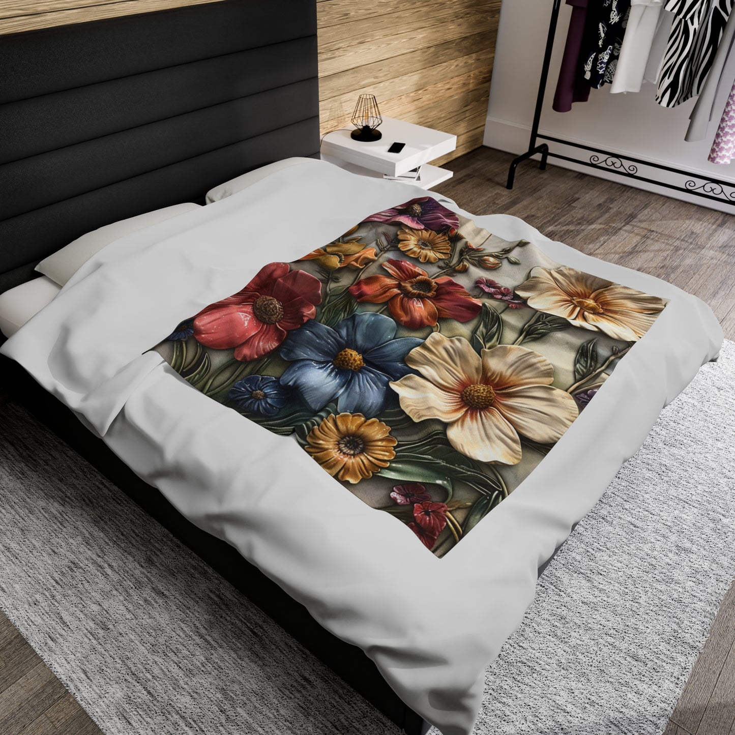 Flowers Velveteen Plush Blanket