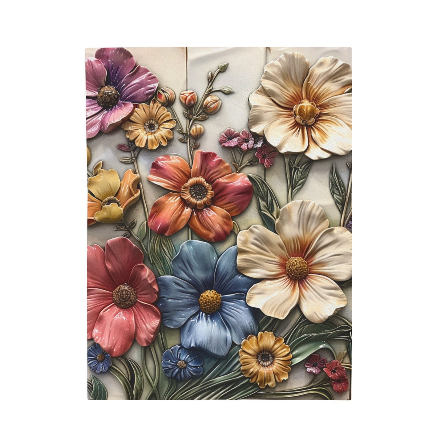 Flowers Velveteen Plush Blanket
