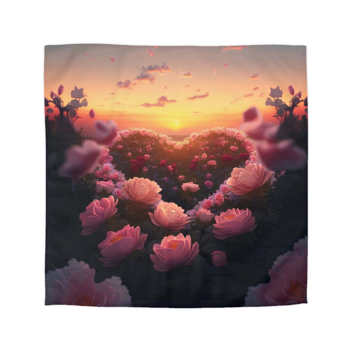 Stardust Divine Design Heart Microfiber Duvet Cover