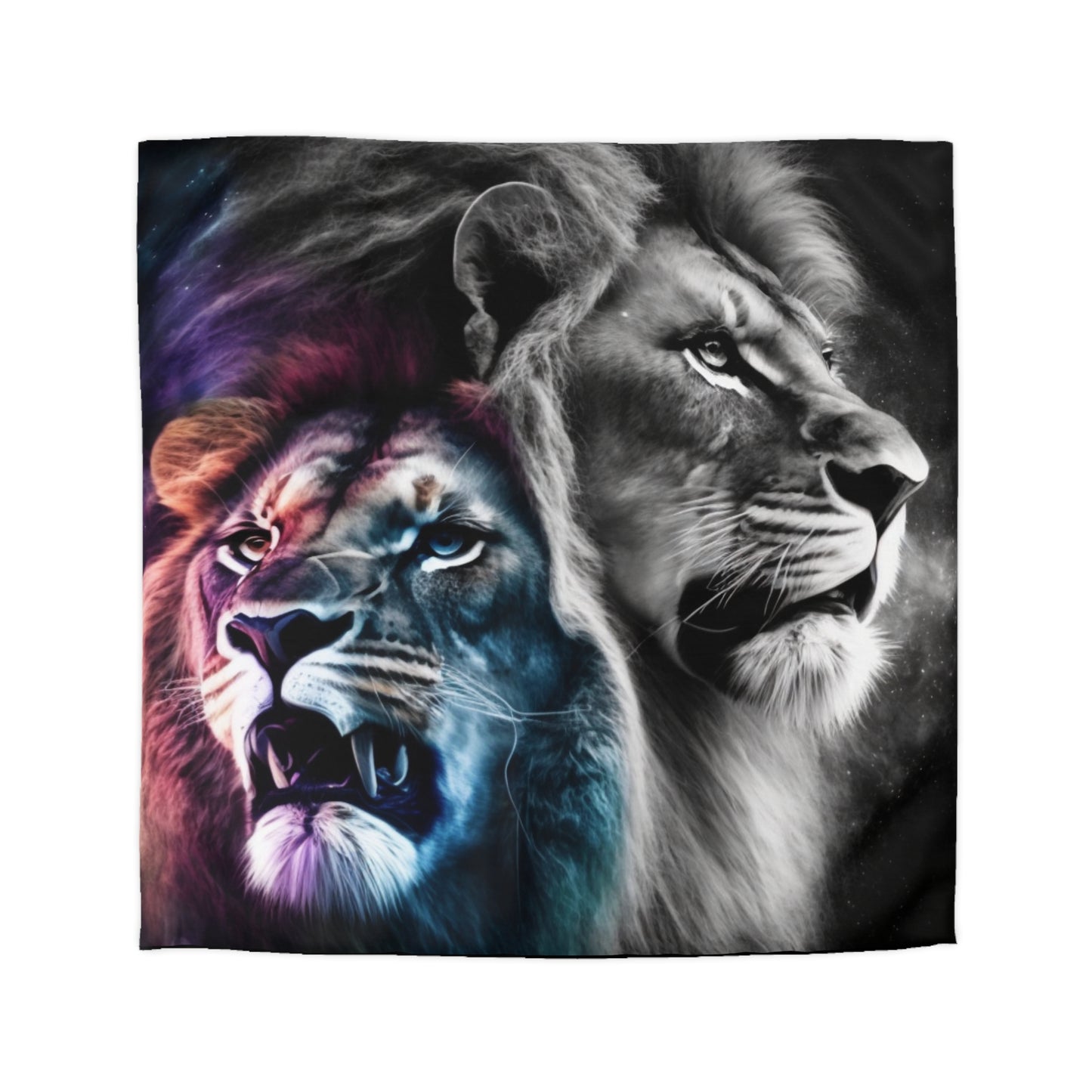 Lion Microfiber Duvet Cover - Stardust Divine Design