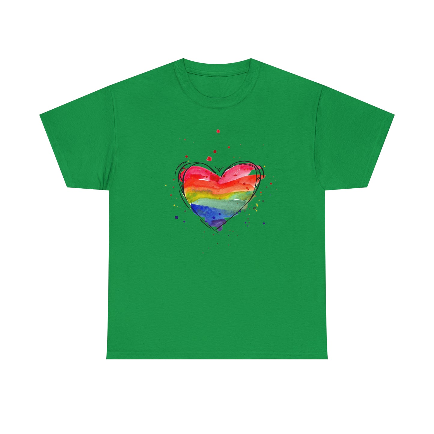 Rainbow Heart Unisex Heavy Cotton Tee