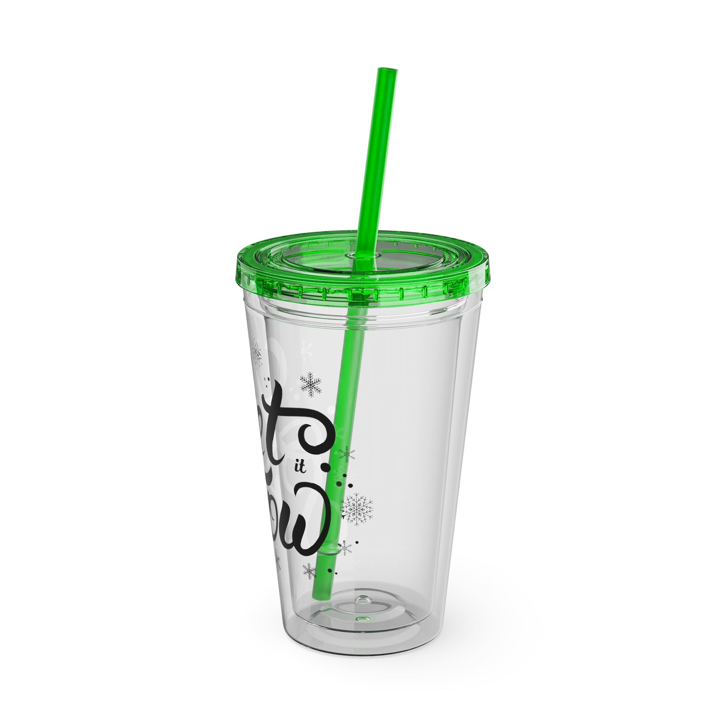 Let it Snow Tumbler with Straw, 16oz - Stardust Divine Design
