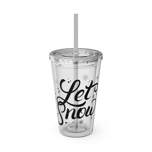 Let it Snow Tumbler with Straw, 16oz - Stardust Divine Design