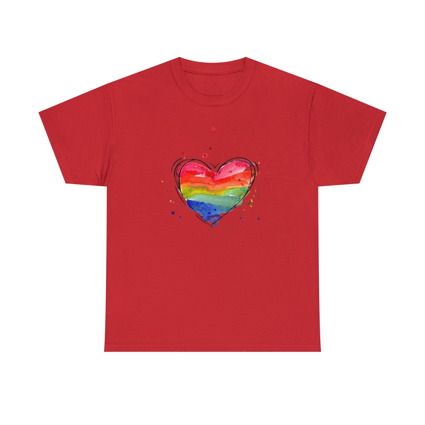 Rainbow Heart Unisex Heavy Cotton Tee