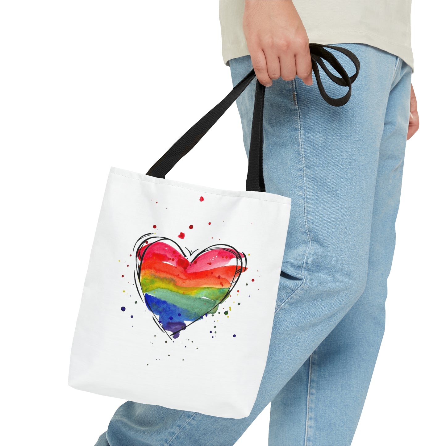 Rainbow Heart Tote Bag