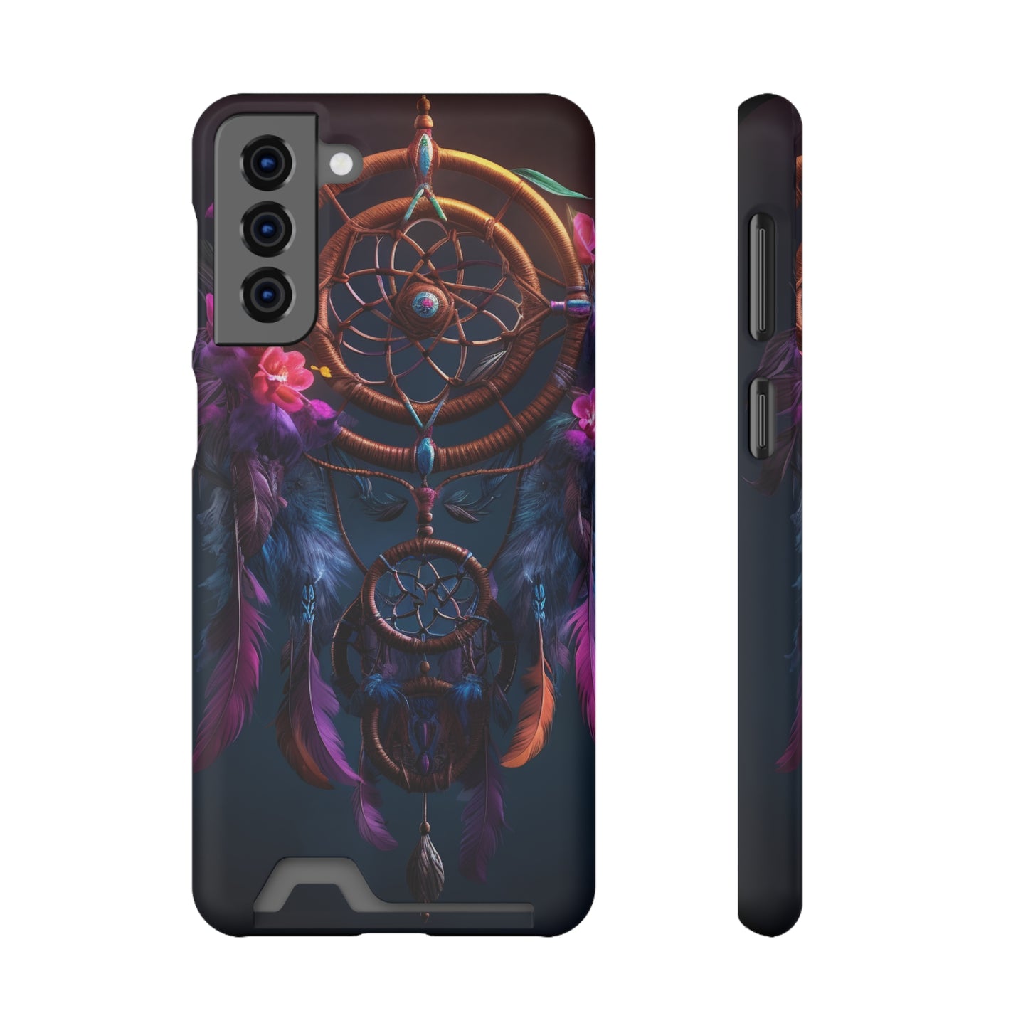 Dreamcatcher Phone Case With Card Holder - Stardust Divine Design