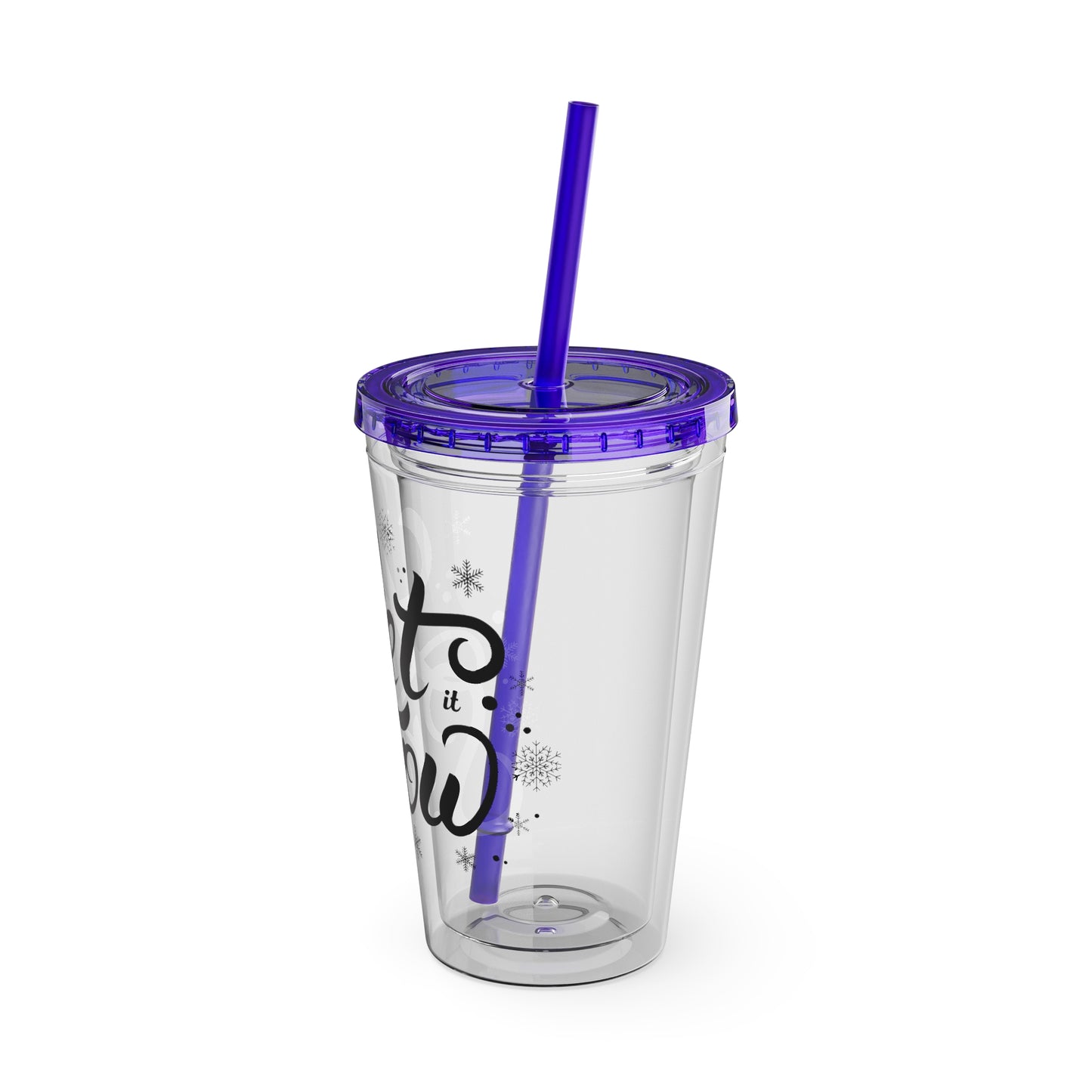 Let it Snow Tumbler with Straw, 16oz - Stardust Divine Design