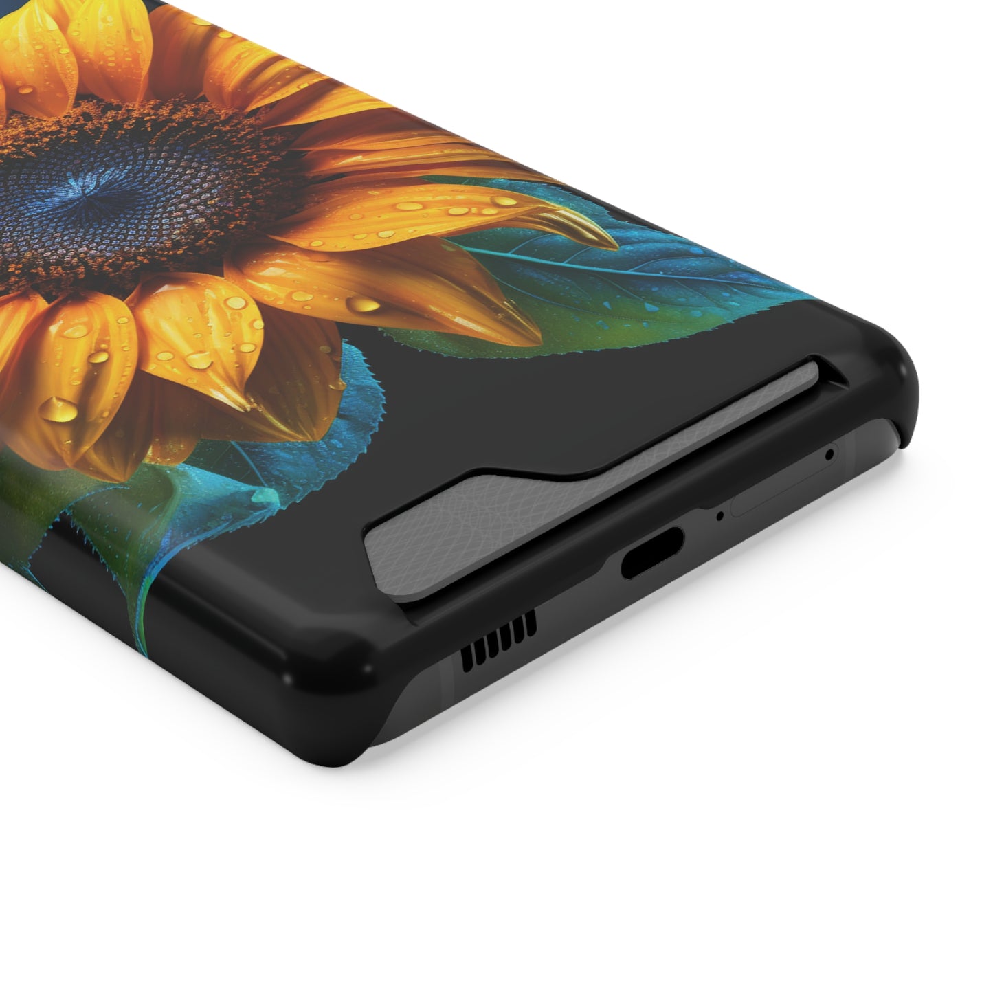 Stardust Divine Design Sunflower Phone Case With Card Holder