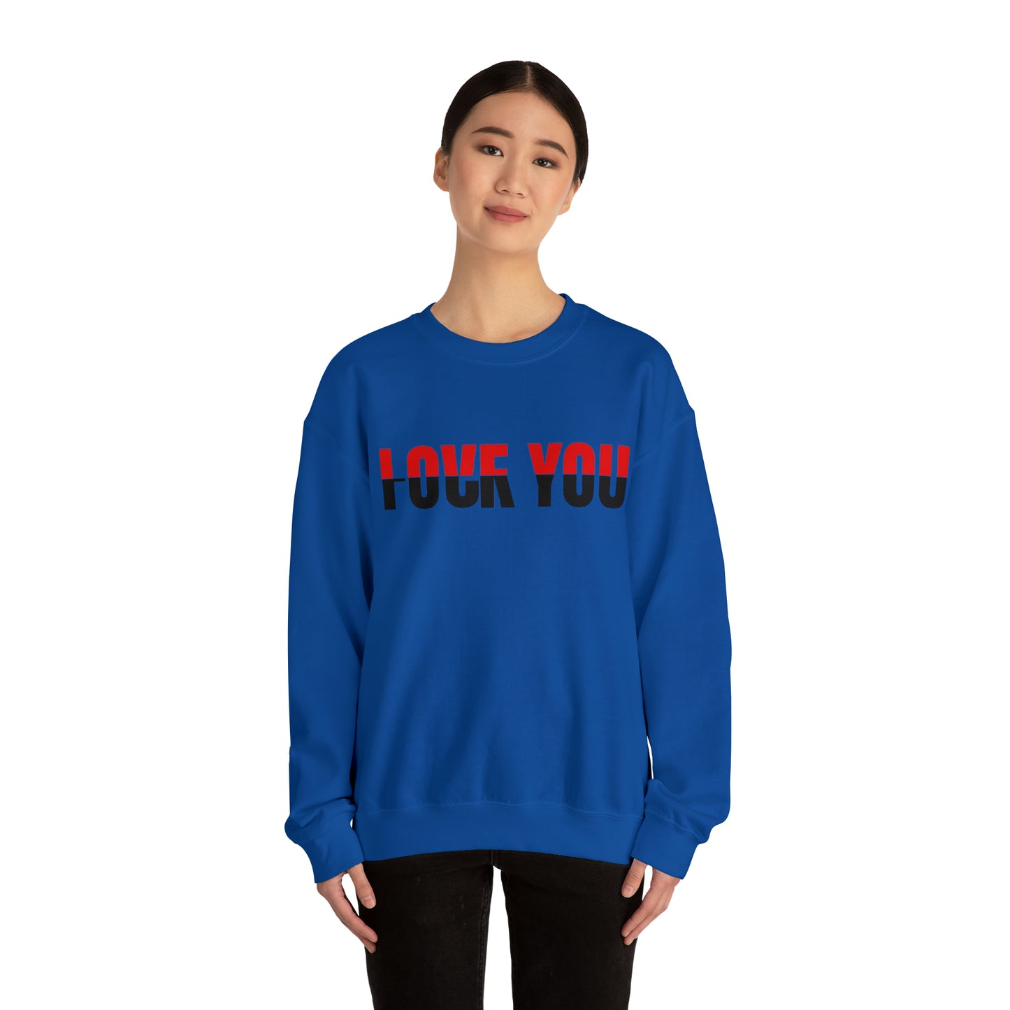 Love u F*** u Rose Heavy Blend™ Crewneck Sweatshirt