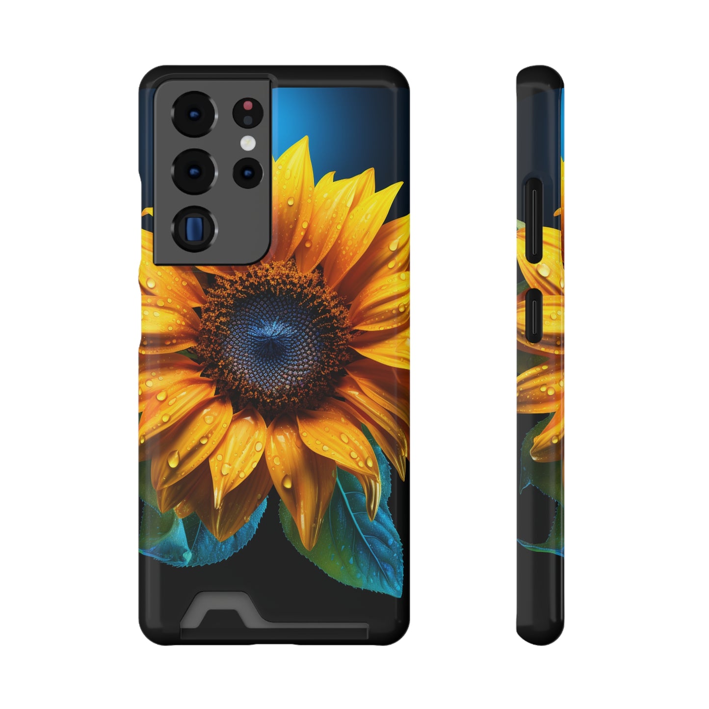 Stardust Divine Design Sunflower Phone Case With Card Holder