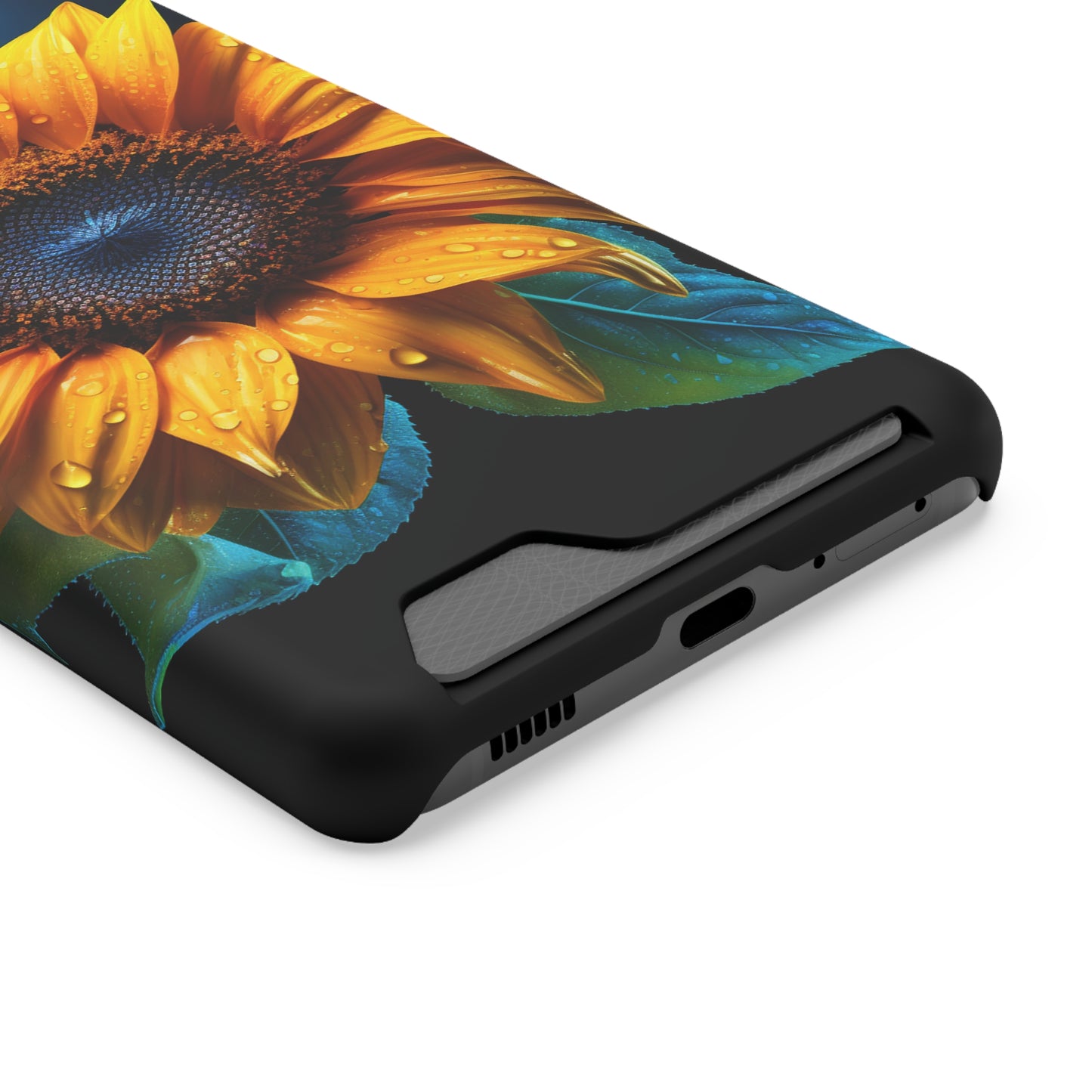 Stardust Divine Design Sunflower Phone Case With Card Holder