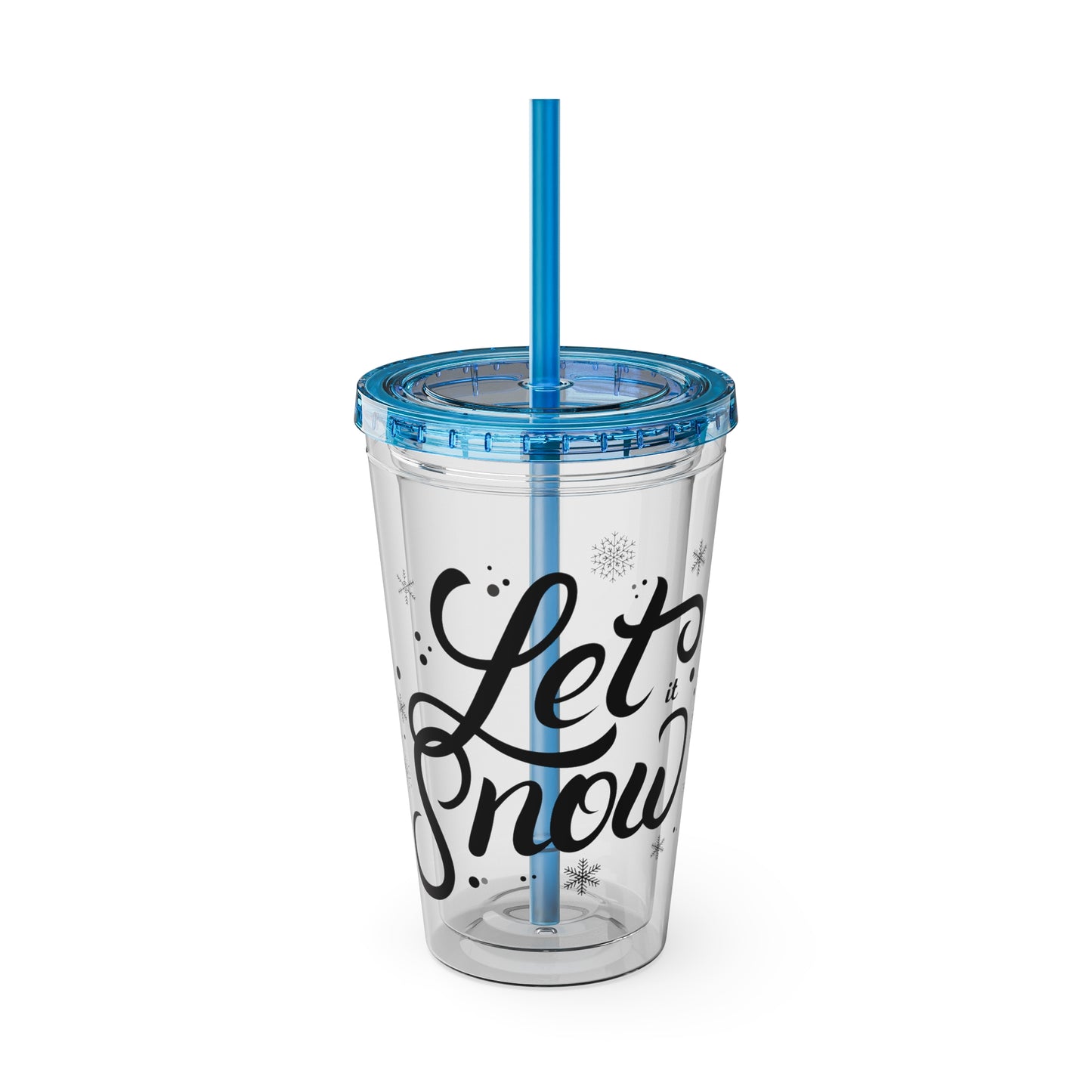 Let it Snow Tumbler with Straw, 16oz - Stardust Divine Design