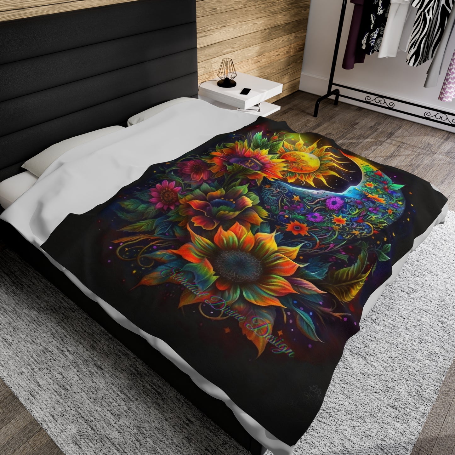 Stardust Velveteen Plush Blanket - Stardust Divine Design