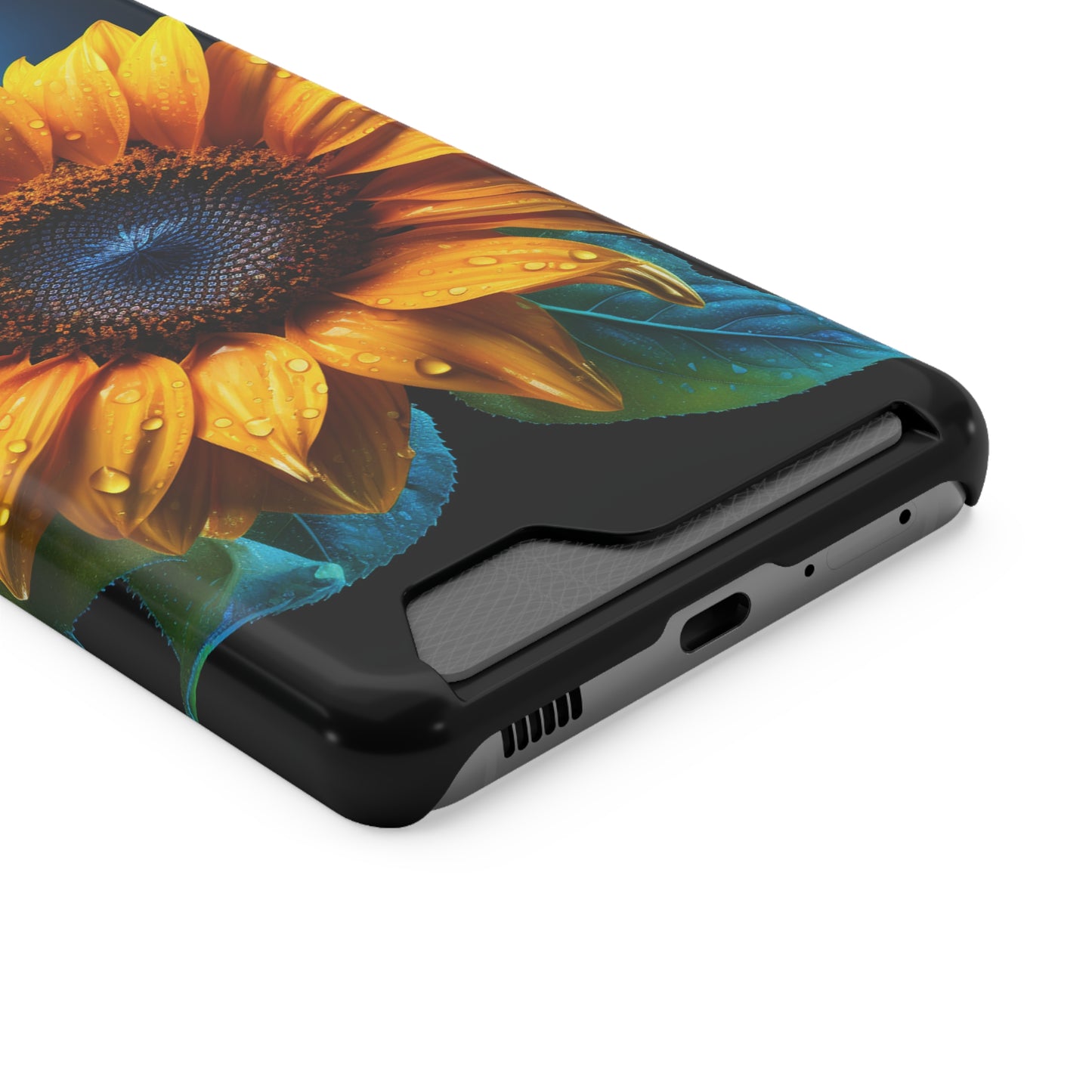 Stardust Divine Design Sunflower Phone Case With Card Holder