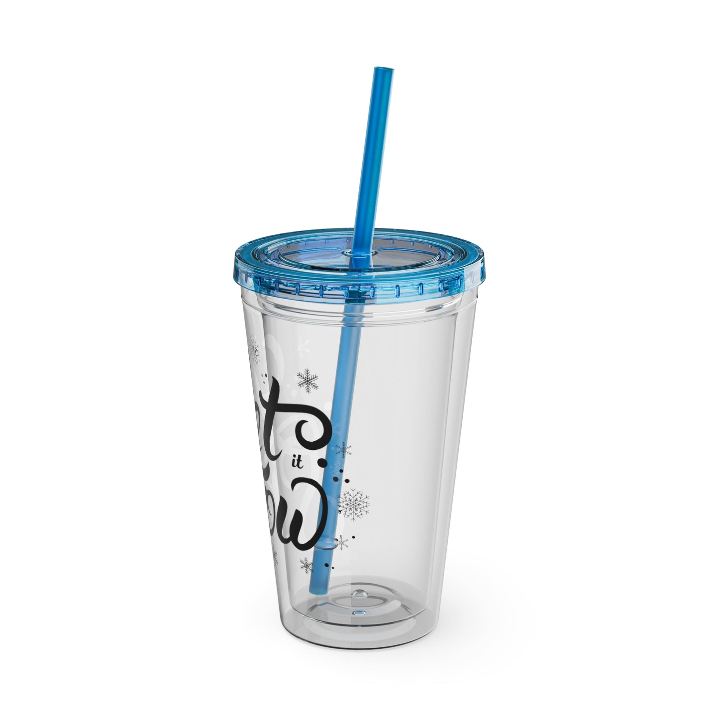 Let it Snow Tumbler with Straw, 16oz - Stardust Divine Design