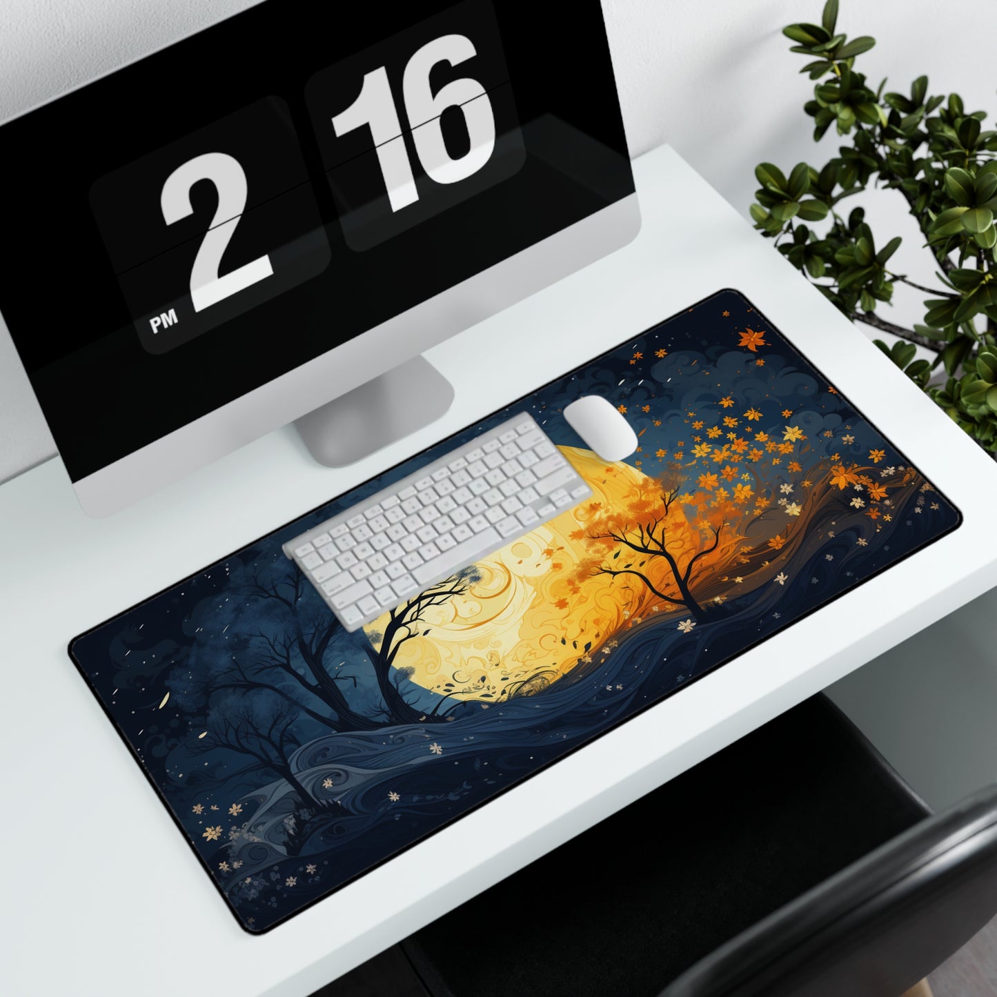 Moon and Trees Desk Mats - Stardust Divine Design