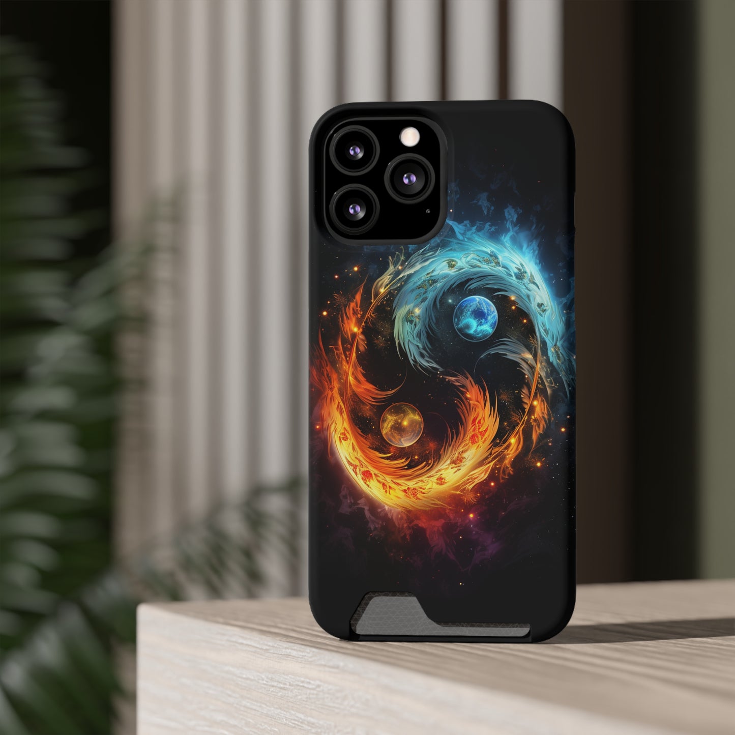 Ying Yang Phone Case With Card Holder