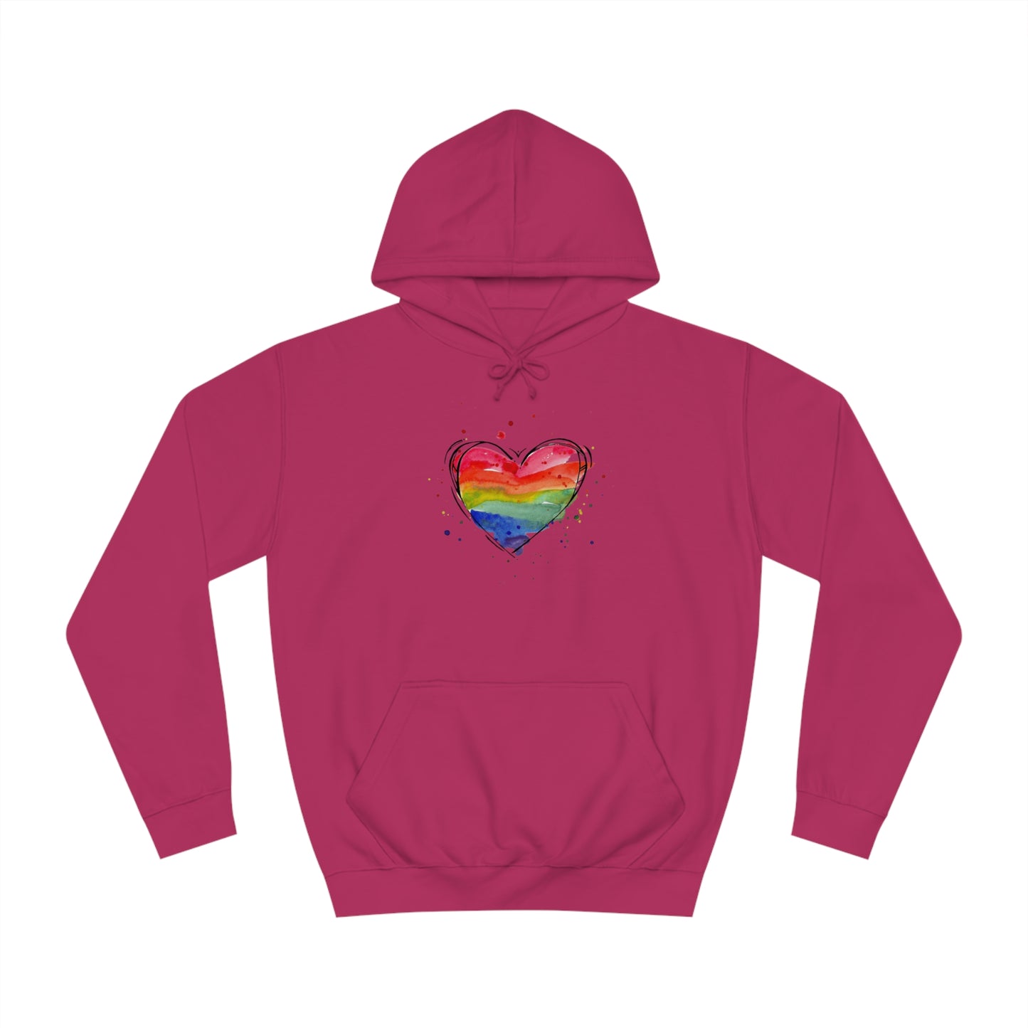 Rainbow Heart Unisex College Hoodie