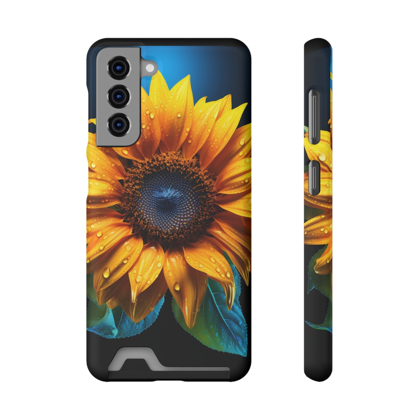 Stardust Divine Design Sunflower Phone Case With Card Holder