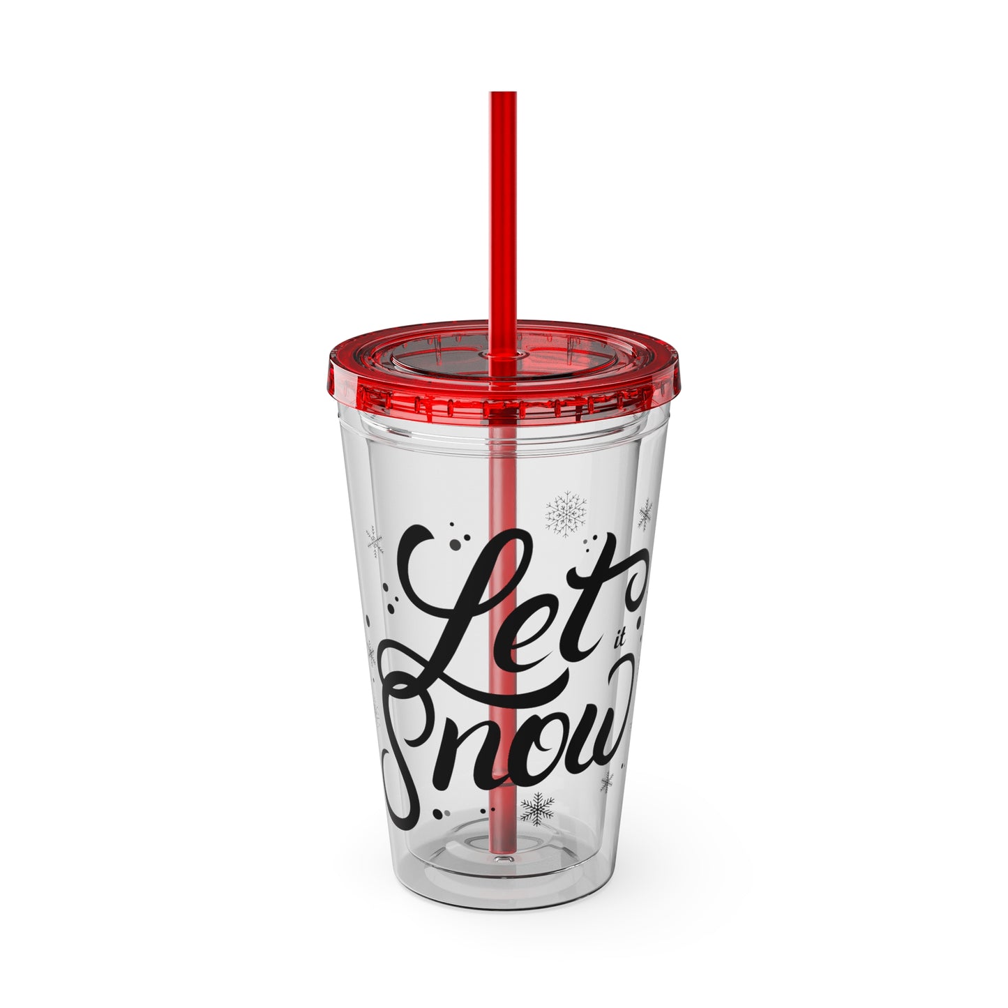 Let it Snow Tumbler with Straw, 16oz - Stardust Divine Design