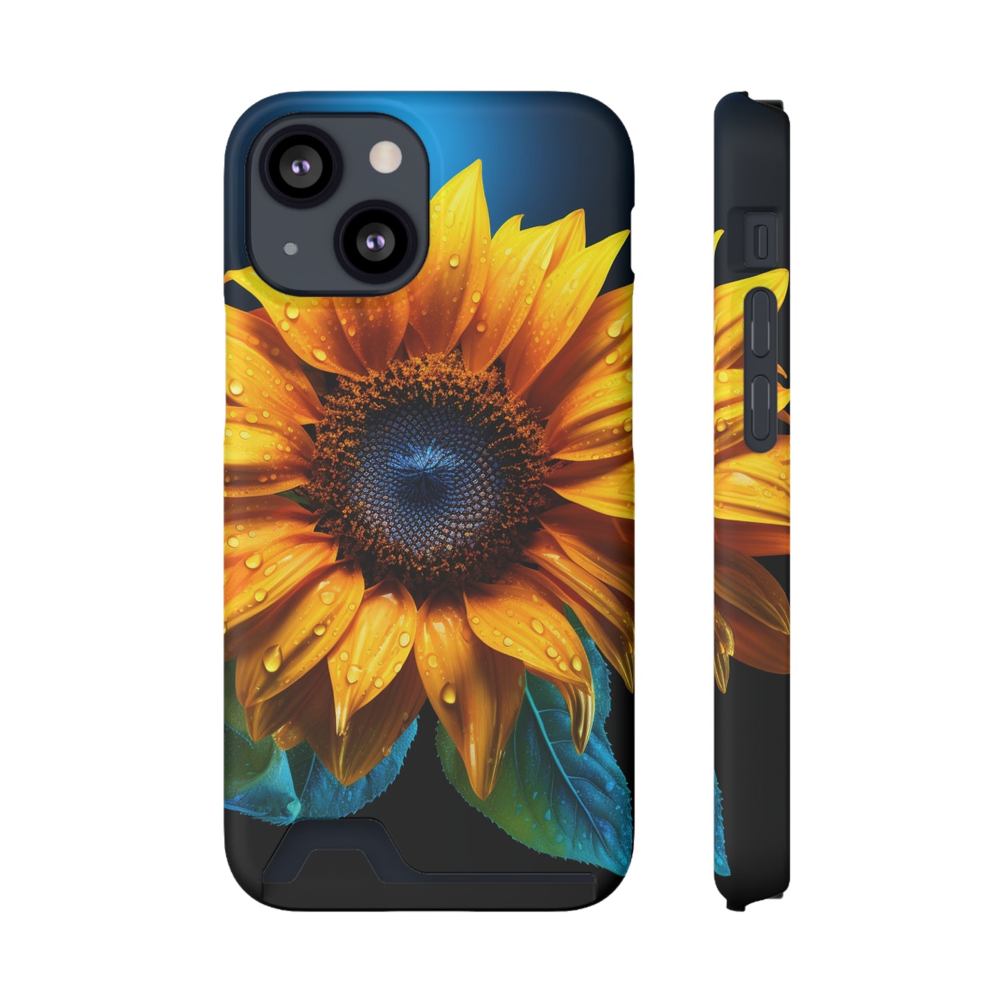 Stardust Divine Design Sunflower Phone Case With Card Holder