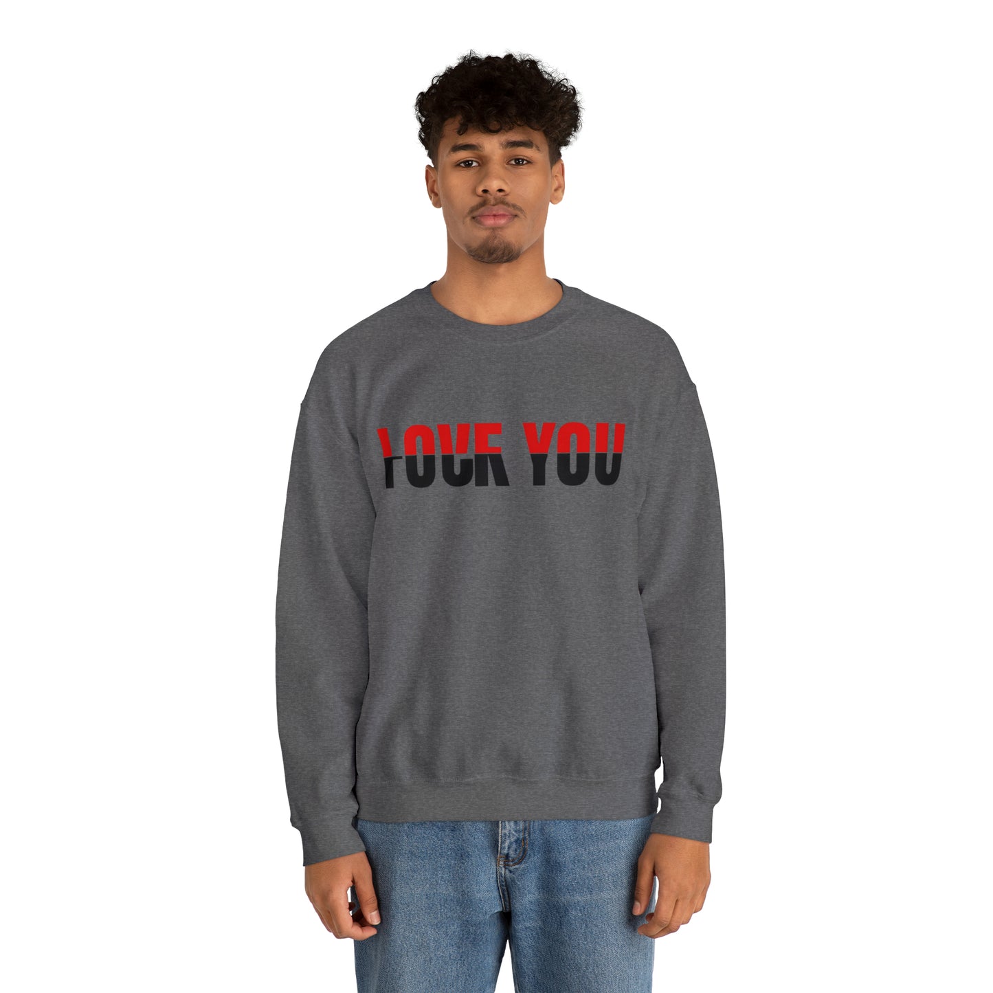 Love u F*** u Rose Heavy Blend™ Crewneck Sweatshirt