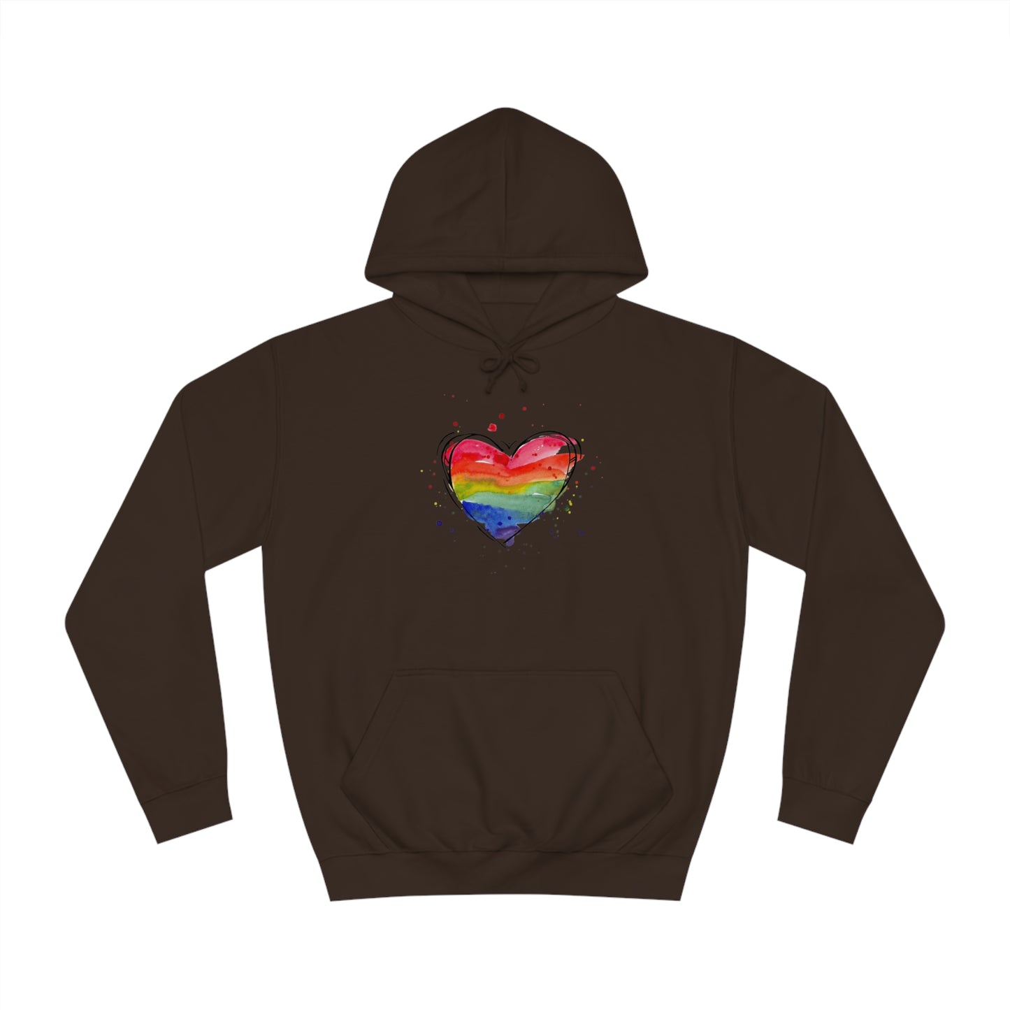 Rainbow Heart Unisex College Hoodie