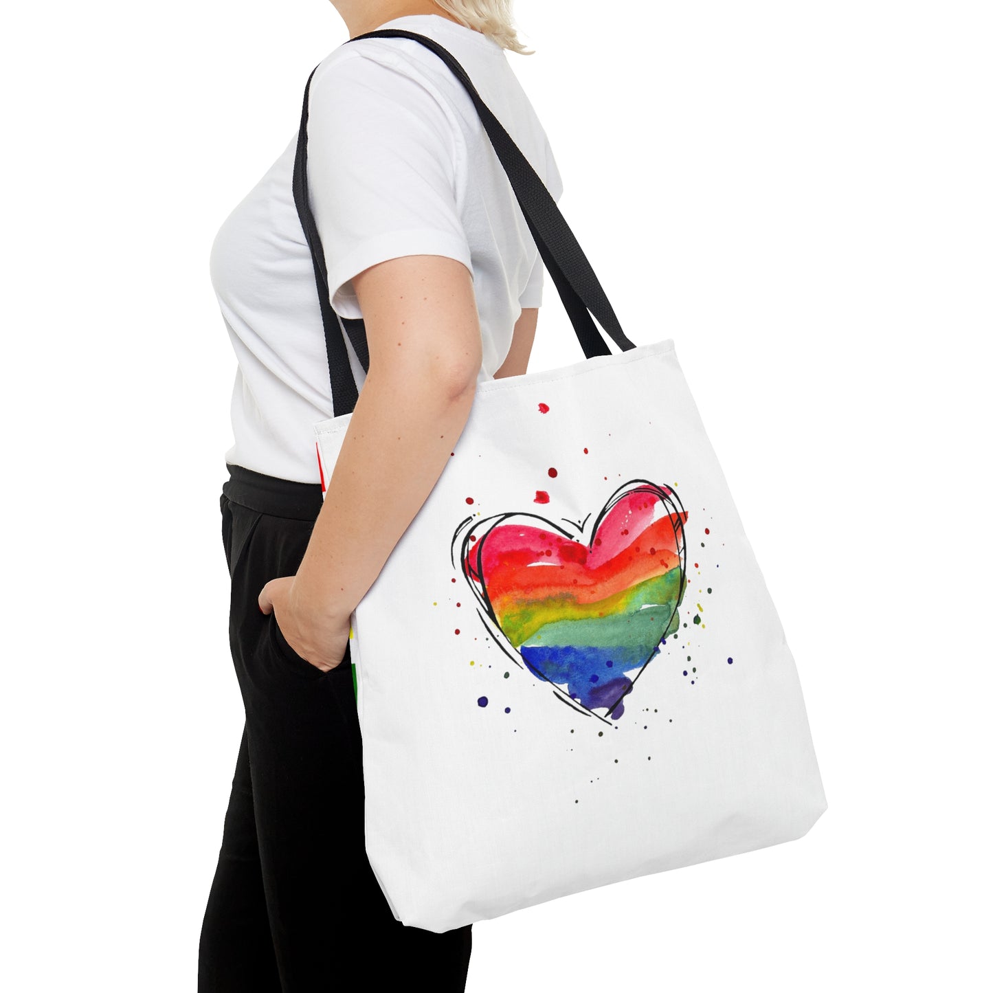 Rainbow Heart Tote Bag