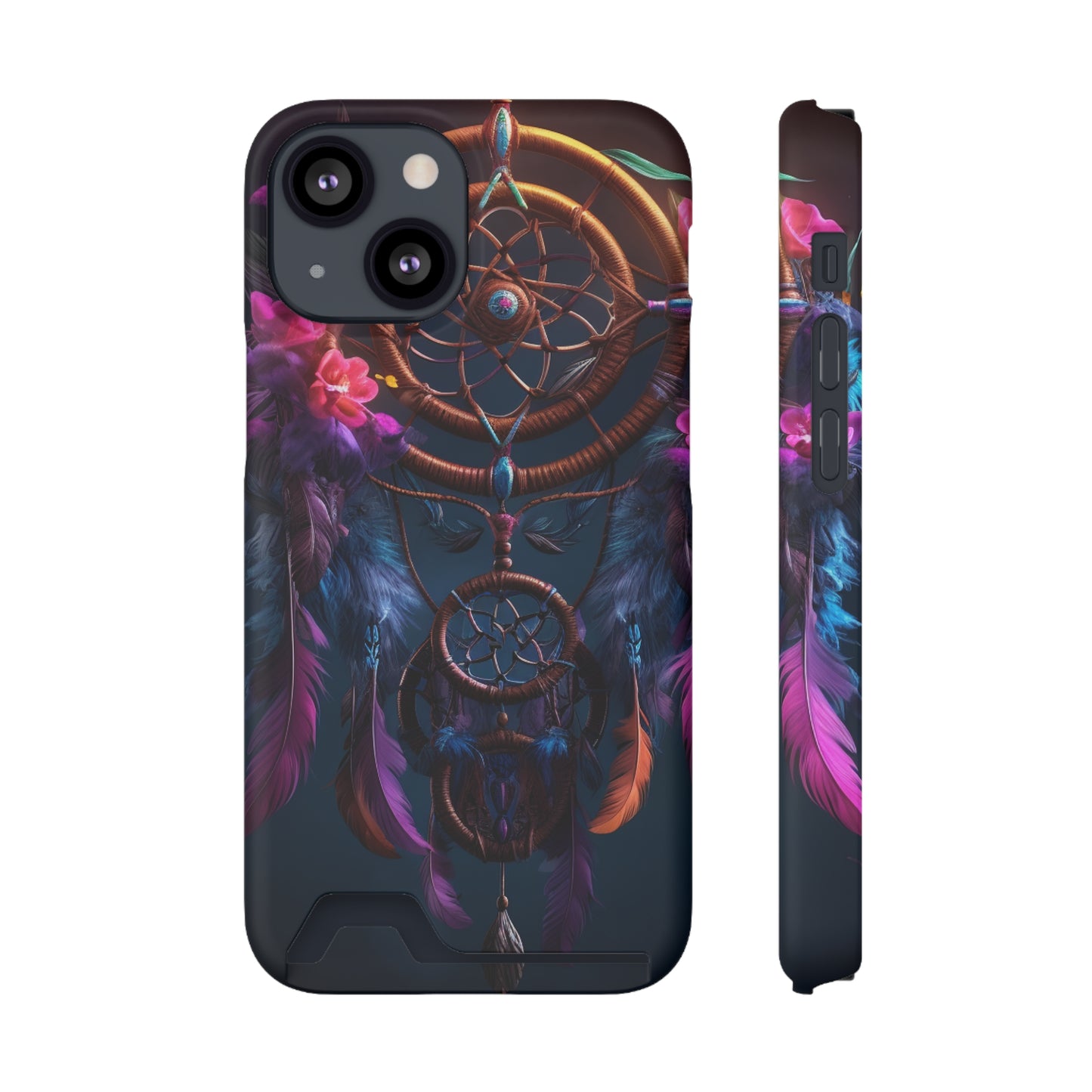 Dreamcatcher Phone Case With Card Holder - Stardust Divine Design