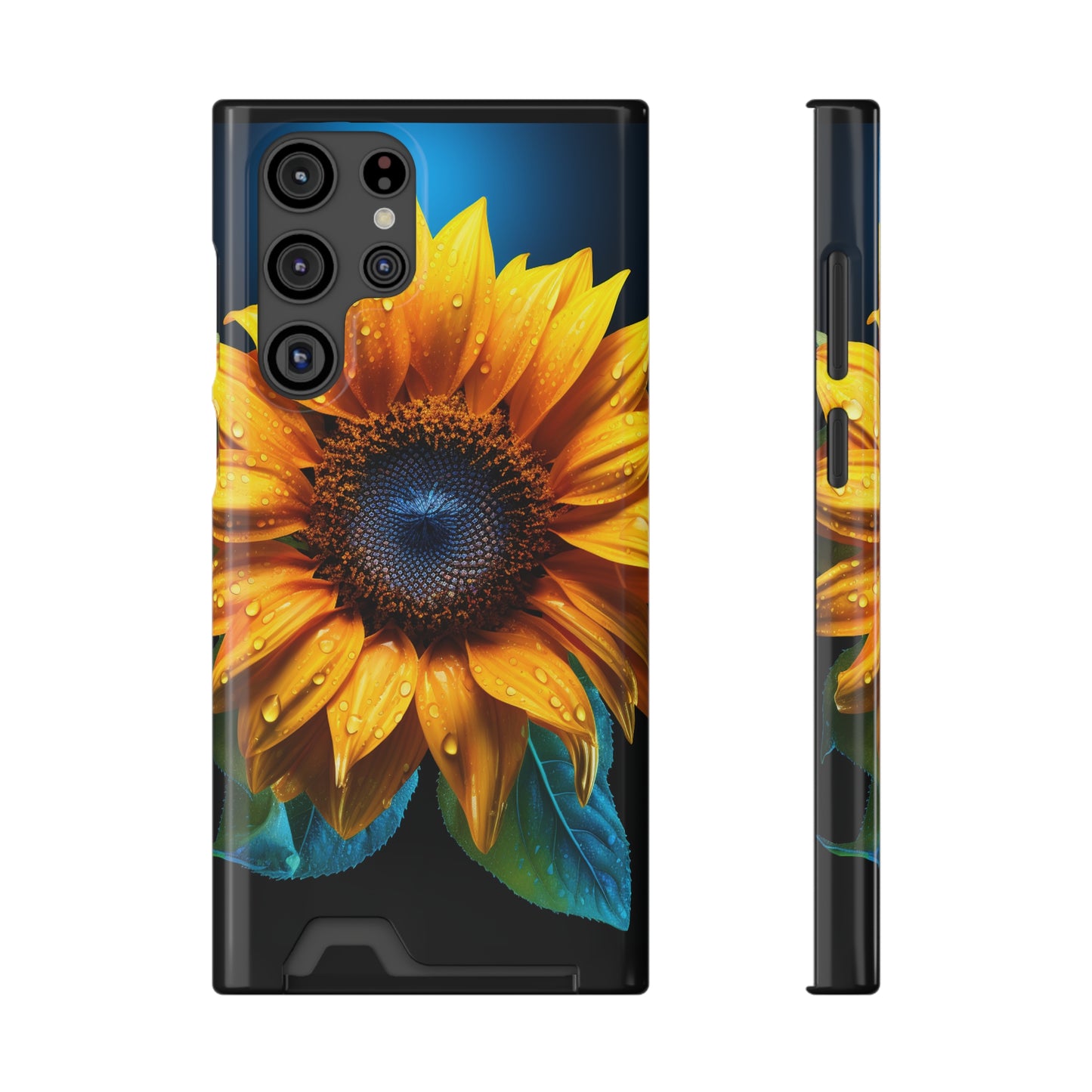 Stardust Divine Design Sunflower Phone Case With Card Holder