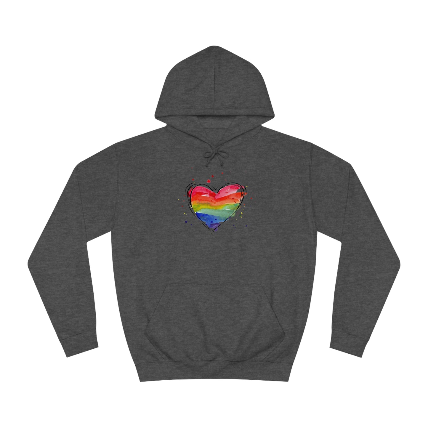 Rainbow Heart Unisex College Hoodie