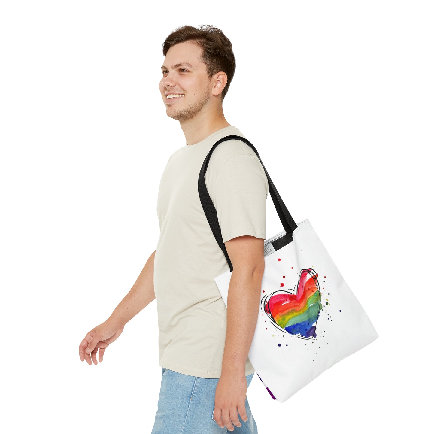 Rainbow Heart Tote Bag