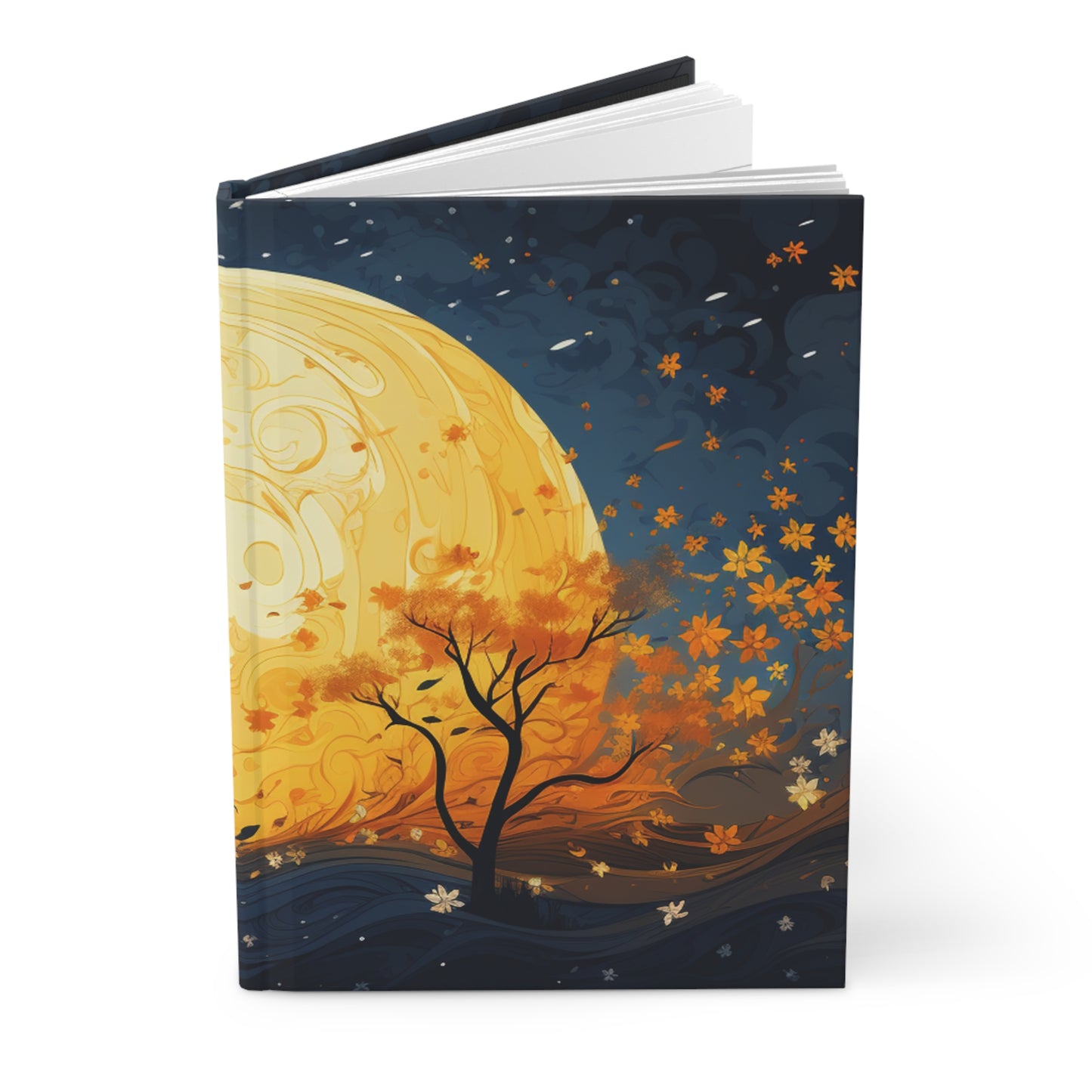 Stardust Divine Design Moon and Trees Hardcover Journal Matte