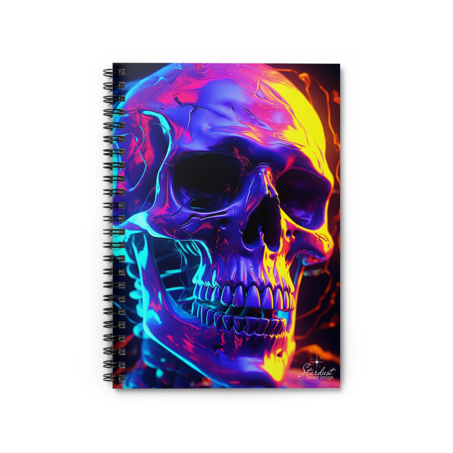 Skull Spiral Notebook - Ruled Line - Stardust Divine Design