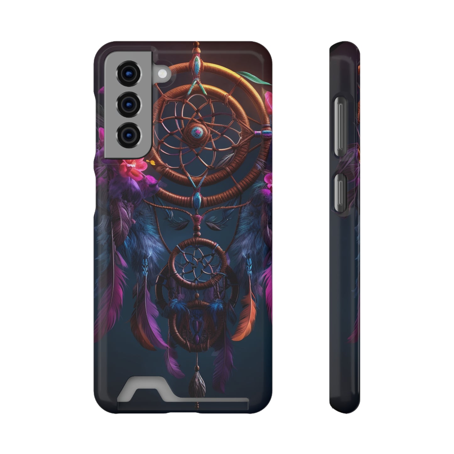 Dreamcatcher Phone Case With Card Holder - Stardust Divine Design