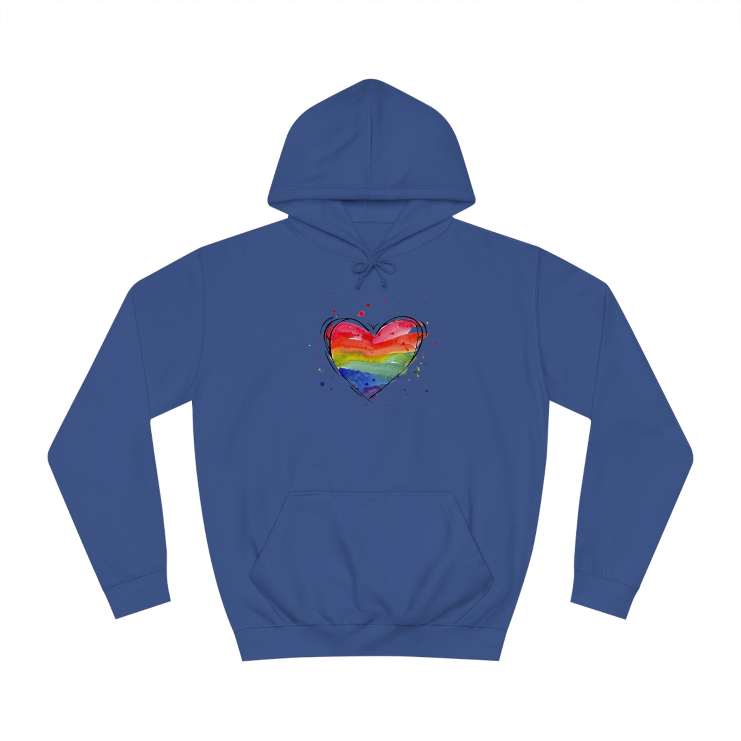 Rainbow Heart Unisex College Hoodie