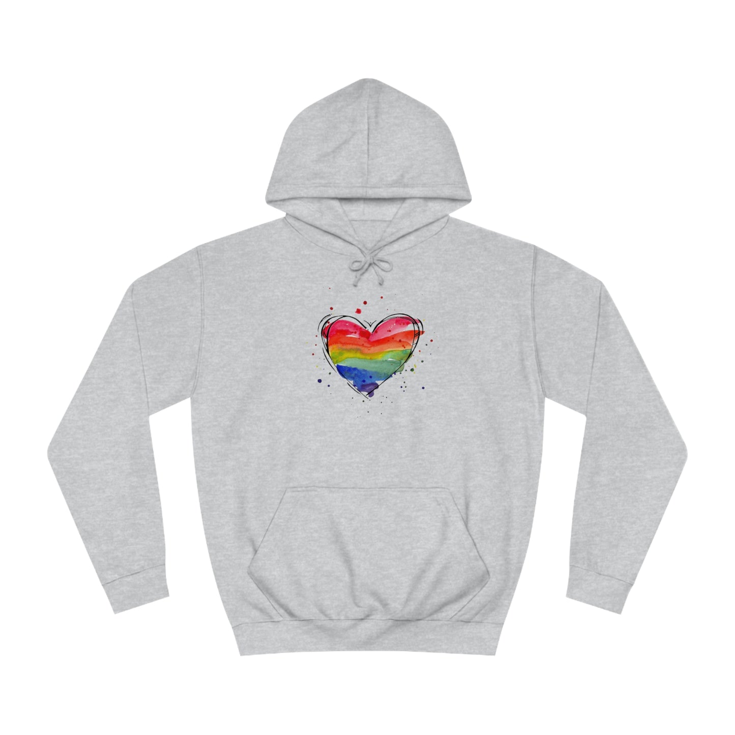 Rainbow Heart Unisex College Hoodie