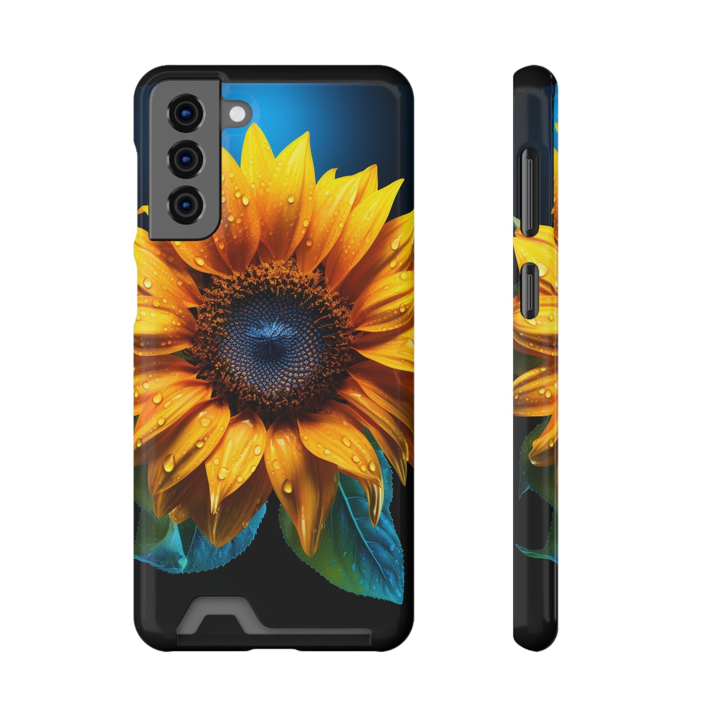 Stardust Divine Design Sunflower Phone Case With Card Holder