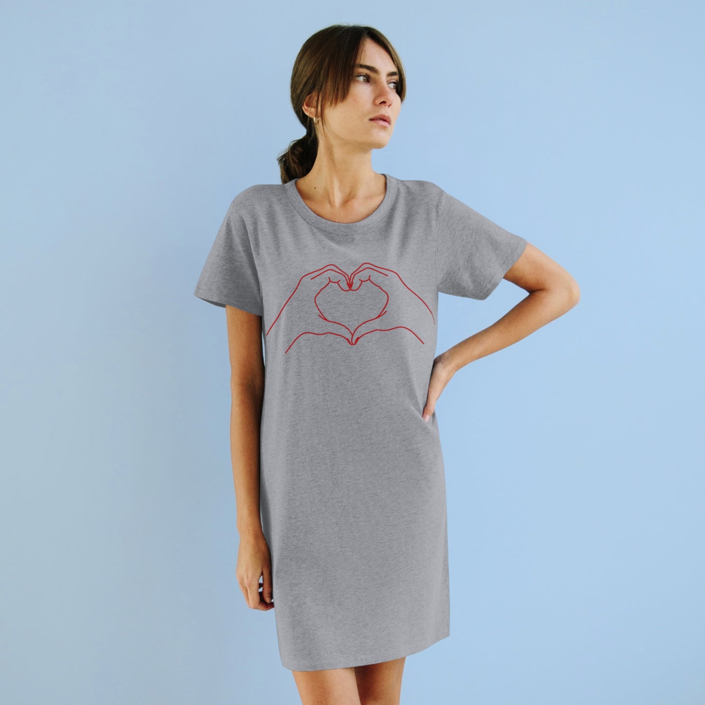 Made you a Heart Organic T-Shirt Dress - Stardust Divine Design