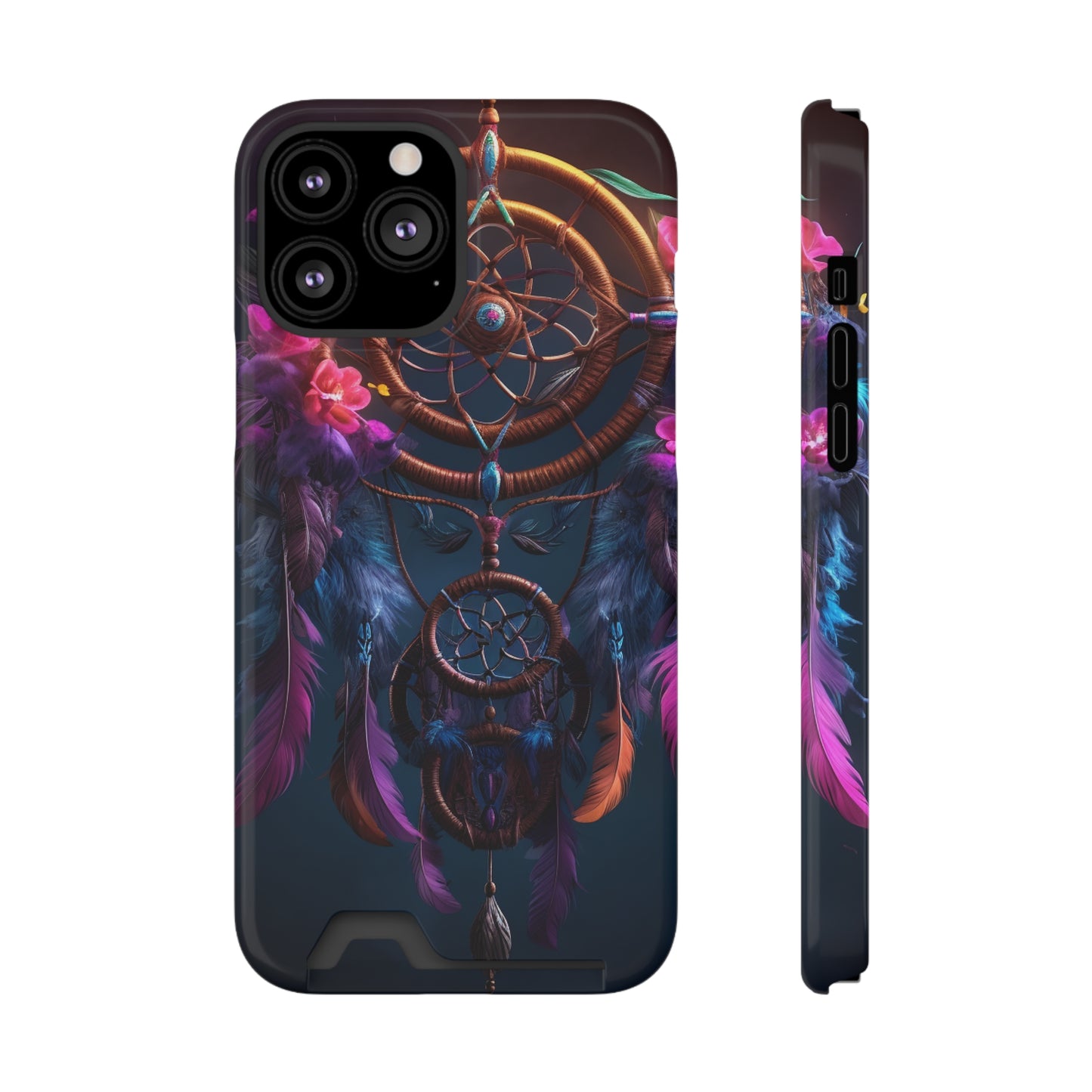 Dreamcatcher Phone Case With Card Holder - Stardust Divine Design